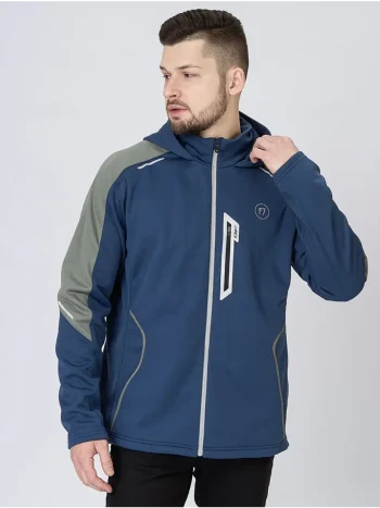 Куртка мужская КОЛЛАБОРАЦИЯ DF/F7 с капюшоном EXPLORER 2.0 Man Grey -Ocean 2024, -Lemon 2024 (синий, лимонный цвета) — изображение 2