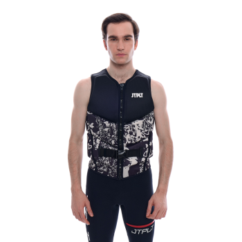 Жилет спасательный мужской JetPilot Freeride Eco F/E Vest (Concrete, черно-белый)