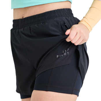 Гидрошорты женские JetPilot Corp Elastic Waist Ride 2в1 (черный)