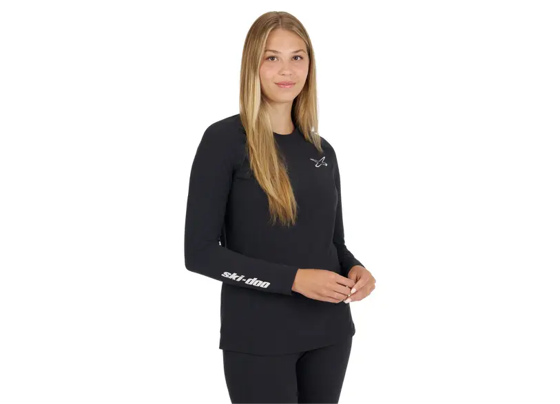 288199_90_ft_0571_1 Футболка с длинным рукавом женская (черный) Ski-Doo Women's X-Team Base Layer Top — изображение 1
