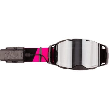 Очки KLIM Edge Efire Goggle Slope Pink Glo Dark Smoke Silver Mirror (с обогревом, на магнитах, розово-черный зеркальный)