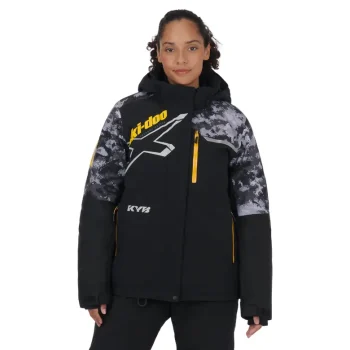 Куртка женская зимняя EXODUS X-TEAM EDITION JACKET (BLACK WITH GRAPHICS, PURPLE) (черный с графикой, пурпурный)