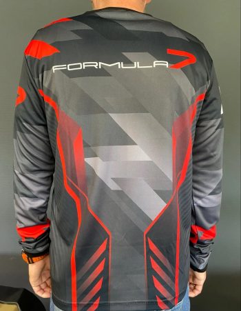 Джерси фирменная унисекс Formula7 с длинным рукавом/премиум (черно-серо-красный) — изображение 2