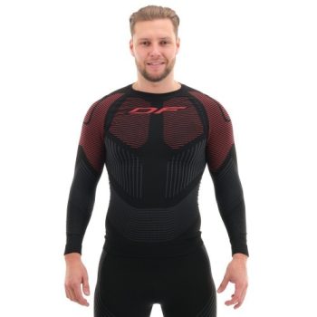 Термофутболка мужская DF 3DTHERMO RED с длинным рукавом (красный)