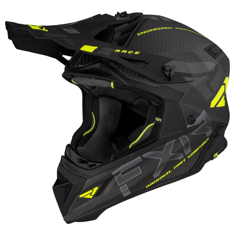 fxr_helium_carbon_helmetw_d_ring_hi_viz_charcoal_750x750 Шлем FXR Helium Carbon (Black или Hi Vis/Charcoal) черный, салатово-серый, арт.220600- — изображение 1