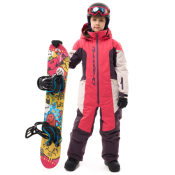 Комбинезон утепленный подростковый унисекс GRAVITY Teenager Pink — Plum — Light Grey / Lime — Plum (два цвета: розовый, зеленый)